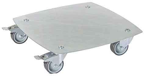 WAGNER Pflanzenroller Steel Retro Ø 30 x 7,5 cm I Pflanzenroller, Soft-Rollen mit Bremsen I für Innen - & Außenbereich I Blumenroller aus Stahl verzinkt I Tragkraft 150 kg - 20700901