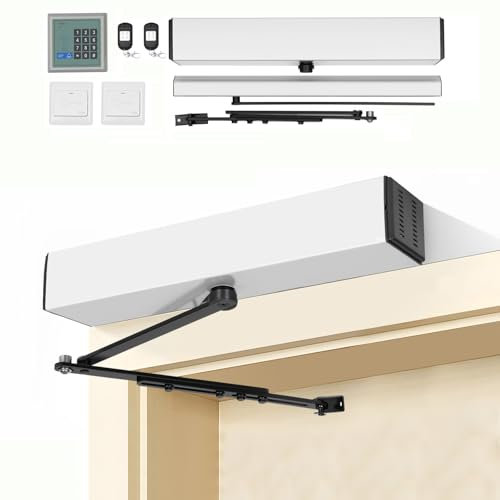 Drehtorantrieb Flügeltorantrieb Doppelflügeltor automatischer, 220lbs Tragfähigkeit, 120° Öffnungswinkel, Automatischer Türöffner Schwingtürmotor mit Fernbedienung Elektrischer Türöffner