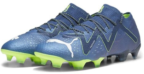 Puma Future Ultimate Low FG/AG Sneaker, Unisex, Erwachsene, Persian Blue White-Pro Green, 45 EU, Mehrfarbig (Persian Blue PUMA White Pro Green), 45 EU