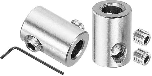 PATIKIL Morsetto per Cavo 7mm Foro Filo Corda Mollette Set, 2pz 304 Inossidabile Acciaio Doppio Fori Blocco Cavo Morsetti Clip con M6 Viti Esagonali Chiave per Cavo Raccordi, Argento