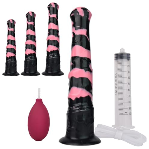 Leyuye Realistischer Monster Dildo Spritz Dildos 3 Modelle Verfügbar, mit Spritzfunktion, Groß Saugnapf Analplug Vagina G-Punkt Sex Spielzeug Für die Frau Herren (L-Set)