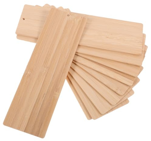 HOODANCOS 10 Stück Leere Lesezeichen Aus Bambus Lesezeichen Rohlinge Rechteckig 16.00 X 5.00 X 0.20 Cm Ohne Gravur Für Bambus Basteln Kinder Malen Diy Geschenkanhänger