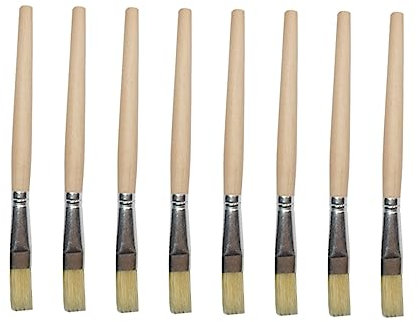12 Stück Backpinsel mit Holzgriff aus Borsten für Küche