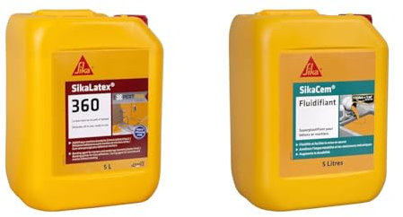 Sika - SikaLatex 360, Additif pour mortier et béton, primaire et produit de cure & em Fluidifiant, Superplastifiant pour mortiers et béton, réducteur d'eau, haute durabilité, idéal plancher