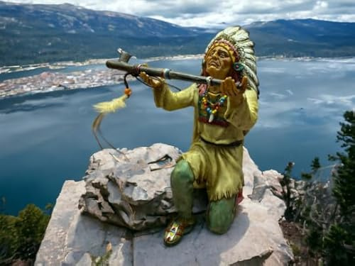 Osiris Trading UK Indianerhäuptling Statue mit Friedenspfeife - Kulturerbe Figur Detaillierte indigene Kunst Dekor Sammlerstück