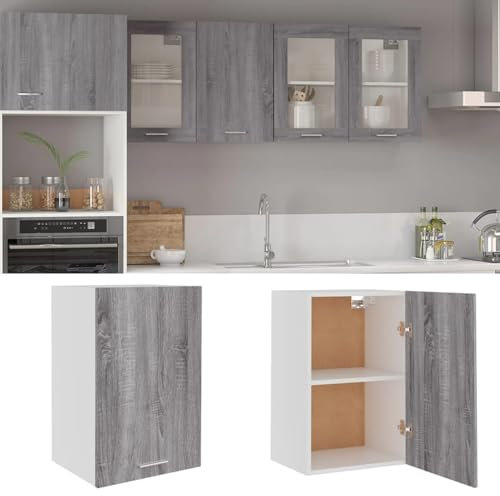 JUDYY Hängeschrank Grau Sonoma 39,5x31x60 cm Holzwerkstoff, Kitchen Wall Cabinet, Küchenschrank, Küchenhängeschränke, Wandschrank Küche
