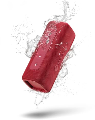 Motorola Sound - Altavoz Inalámbrico Bluetooth ROKR 600 - Potente Sonido de 30W, Resistente al Agua y Polvo, Función Broadcast para Conectar 20+ Altavoces, 6 Horas de Reproducción, Rojo