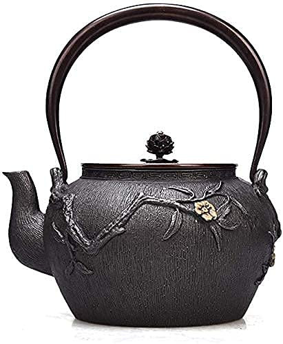 MOKLYF Teiera in ghisa in Stile Giapponese con infusore Bollitore per Il tè in ghisa con Supporto per treppiede e Coperchio in Acciaio Inossidabile Teiera antiruggine per for(