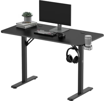 REKT R-Desk 120 Bureau Gaming 120 x 60 x 75 cm pour Gamer - Supporte jusqu'à 100 Kg - Porte Gobelet - Repose Casque - Bureau Gamer Informatique pour Gaming PC Console Table Gamer