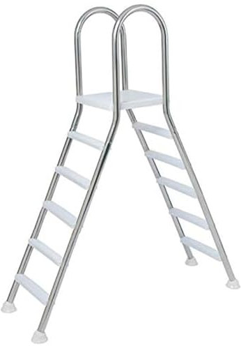 BOTOWI Escalera de Piscina de 5 escalones de 62 Pulgadas de Alto para Piscinas elevadas, Escalera de peldaños Antideslizantes para escalón de Acero Inoxidable enterrado, Capacidad de Carga 550 LB