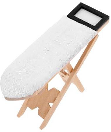 Milisten Mesa de Planchar casa de muñecas Modelo de Tabla de Planchar Mini casa Mini Tablas de Planchar para casa Suministro de Mini casa Mini Tabla de Planchar Madera Beige