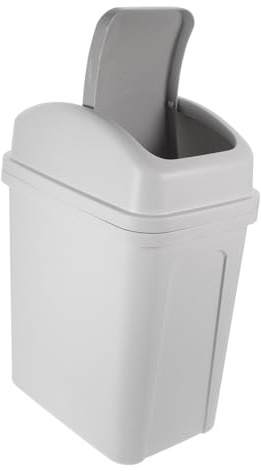 FUNNETOYU Poubelle à Couvercle Basculant Grosse Capacité 10 l En Plastique Blanc Résistant Ménage La Cuisine Salon Usage Compact