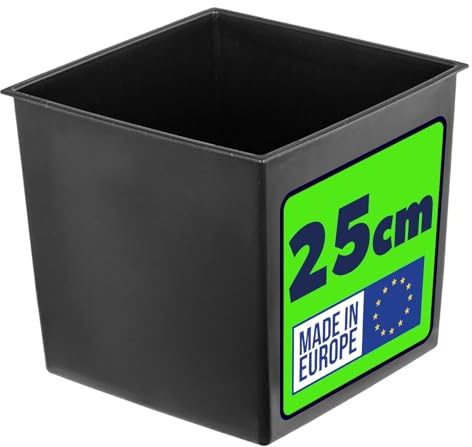 KADAX Insert de 25 cm pour pots de fleurs, insert carré en plastique noir, insert en plastique pour pots de fleurs et bacs à fleurs, bac intérieur (24 x 23,5 cm)