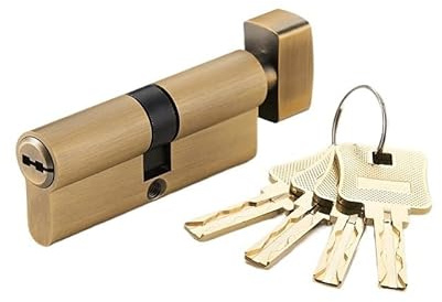 Schliebzylinder 30/30,Halbzylinder Türschlosszylinder, Drehknopfzylinder, Türschlosszylinder, Messing(AB-KEY)