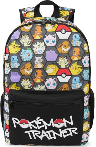 Get Trend Pokemon Grande Mochila Niño, 46 cm Mochila Escolar, para Deporte, Viaje y Ocio, Pikachu, Tamaño Ajustable, Idea de Regalo Niños (Negro/Multi Pokemon)