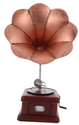 ERINGOGO Retro Phonograph Model Decoration Vintage Gramophone Ornament Sturdy Iron Home Decor for Bar Shop Office Hotel Christmas Wedding Party