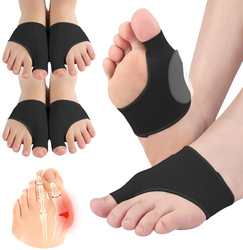 EASICUTI 2 Paar Hallux Valgus Korrektur Socken, Hallux Valgus Bandage mit Gel Polstern, Zehentrenner zur Linderung von Fußschmerzen durch Reibung, Scheuern und Druck, für Herren und Damen, Schwarz