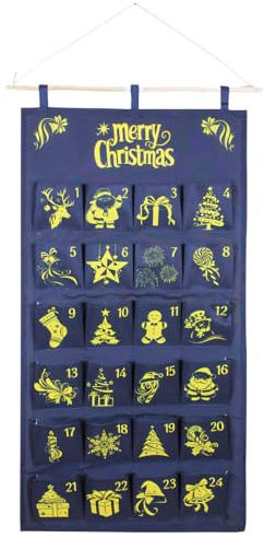 Vartegas 2025 Befüllbarer Adventskalender aus Stoff, WandAdventskalender zum Befüllen als Wandbehang, Weihnachts Adventskalender Tasche Für Kinderzimmer Wohnzimmer Klassenzimmer (A)