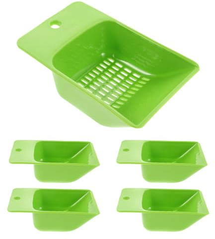 Kichvoe 5 Pezzi separatore di Ghiaia e Sabbia per acquari, Paletta per terriccio con setaccio - Attrezzatura per la Pulizia degli acquari - Pala di plastica per la Manutenzione del Giardino