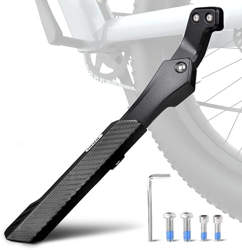 RBRL E-Bike Fahrradständer (Hinterrad) – Mit 2 Löchern 18 mm, Höhenverstellbar 26-32 cm, 85 kg Tragkraft, Extra Stabiler Aluminium Seitenständer für 26–29 Zoll