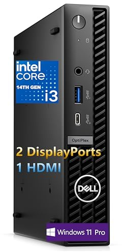 Dell OptiPlex 7000 MFF Mini PC Business Desktop Computer, 14th Gen Intel Core i3-14100T, 8GB DDR5 RAM, 256GB PCIe SSD, WiFi 6E, HDMI, RJ-45, Type-C, DisplayPort, Windows 11 Pro