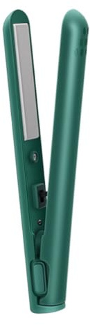 Fer à Friser pour Femmes Usb, Mini Lisseur en PC Vert | Portable, Chauffe Rapide, pour Cheveux, Format Léger, Adapté Voyage et Bureau, pour Filles