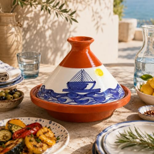 Tajine in Terracotta XL 32cm – Autentica Pentola Etnica Marocchina/Tunisina con Ebook Gratuito 2907260900