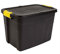 Strata Aufbewahrungsbox Hohe Belastbarkeit, 60 L, Plastik, schwarz/gelb, 60 x 40 x 40 cm