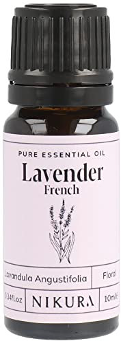 Nikura French Lavender Essential Oil - 10ml | 100% Pure Natural Oils | Lavender Oil For Sleep, Aromatherapy, Diffusers for Home | Vegan & UK Made