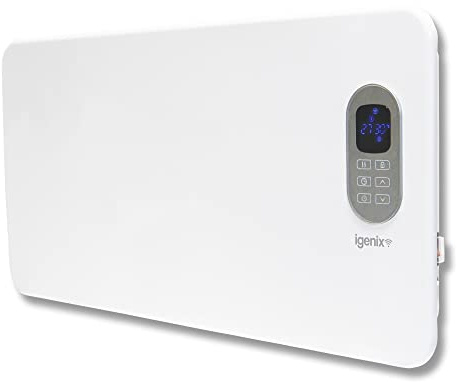 Igenix IG9520WIFI Smart Electric Low Energy Panel Heater with Amazon Alexa, Freestanding with Castors or Wall Mountable Heater with Day and Weekly Timer and Remote Control, 2000 W