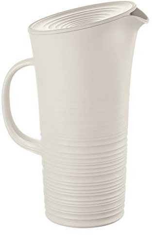 Guzzini - Tierra, Carafe avec Couvercle en Plastique recyclé - Blanc Lait, 18.7 x 13.4 x 10 x h26.9 cm | 1800 CC - 181701156