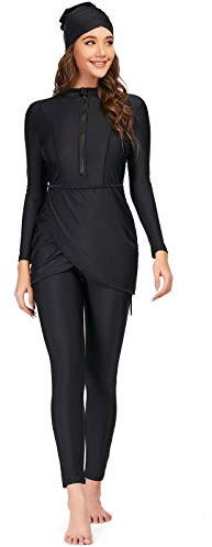 seafanny Womens' 3 Pieces Muslim Swimwear Full Cover Hijab Burkini Modest Swimsuit Burkini