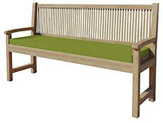 chilly pilley Bankkissen Bankauflage Polsterauflage Reißverschluss mit Schlaufen Kissen für Gartenbank Gartenbankauflage für Gartenmöbel Sitzkissen & Rückenkissen Outdoor (170 x 50 x 5 cm, Grün)