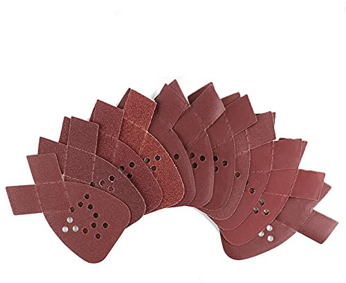 50 fogli di carta abrasiva Hook Loop Disco di carta vetrata 40/80/120/180/240 Grana per Black & Decker Mouse Detail Sander Carta vetrata, come mostrato