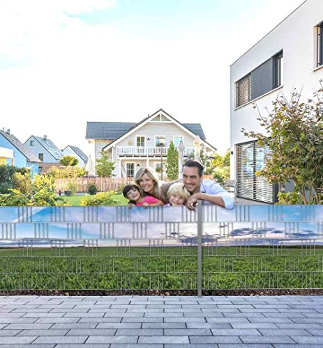 MyMaxxi Infinity Zaunsichtschutz | Seamless beide Teile Motiv 5 Streifen | Sichtschutzstreifen für Doppelstabmattenzaun | Windschutz Sonnenschutz Blickdicht | Sichtschutz Garten | Sichtschutz