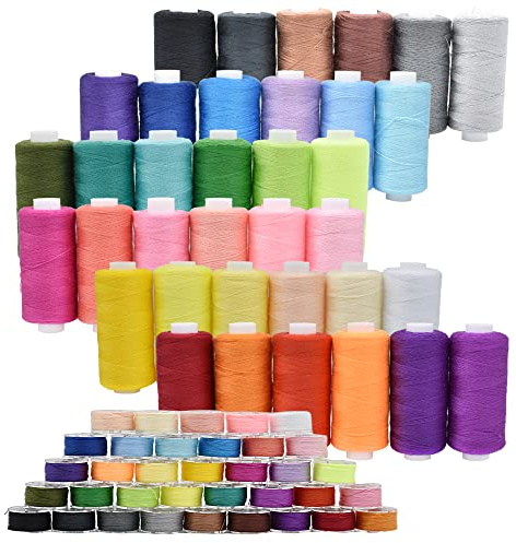 SHRJ 72Pcs Bobbins Sewing Threads Kit, 36 Colors 400 Yards per Polyester Thread Spools Prewound Bobbin with Case for Hand Machine Sewing, Emergency and Travel, DIY and Home