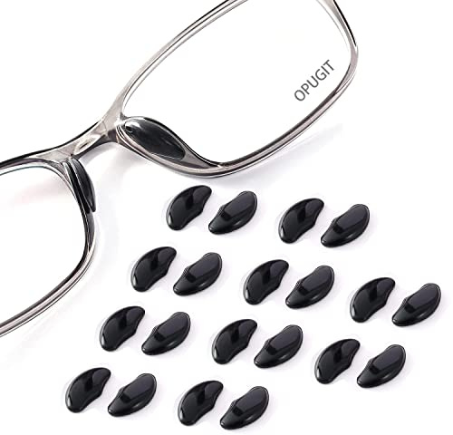 OPUGIT Brillen-Nasenpads, selbstklebende weiche Silikon-Luftkammer, Komfortable Airbag-Nasenpads für Brillen, Sonnenbrillen, 2 mm, 10 Paar, Schwarz