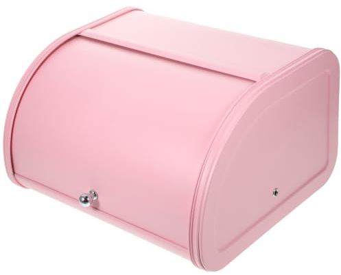 Praktischer Brotkasten aus mit Rolldeckel Rosa für Küche und Zuhause Rostfrei Gute Belüftung für Brot