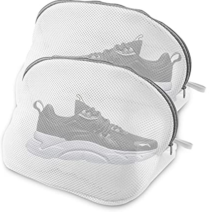 Uootach Lot de 2 Sacs à Linge pour Chaussure, Filet à Linge avec Fermeture, Sac à linge avec fermeture éclair, nettoyage machine à laver, durable et réutilisable, pour lavage, stockage et voyage