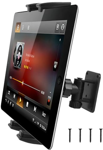 JYUHA 1 Pack Tablet Wall Mount Holder, 360 Degrees Adjustable Tablet Stand Holder Heavy Duty Tablet Holder Bracket Car Tablet Holder Dashboard with for 7-14 inch Smartphones and Tablets