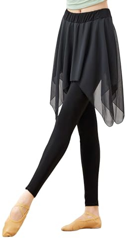 Daydance Modal Teen Girls Black Leggings Skirt Women Ballet Pants for Dance, Gymnastics, Yoga, Workout, Exercise