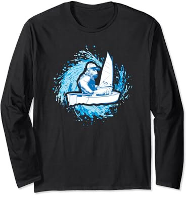 Sasquatch Optimist Segelboot Segeln Lustig Langarmshirt