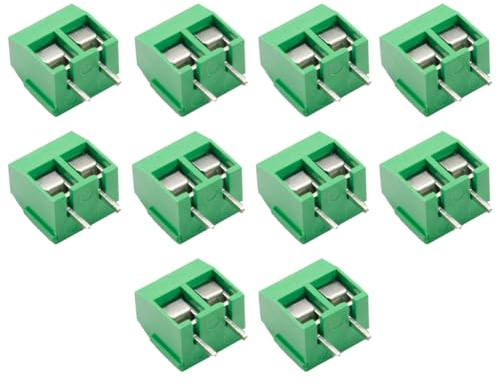 Fiorky 10 piezas PCB tornillo bloque de terminales conector de cable paso 0.197 in KF301 bloques de terminales enchufables conector pin recto 2P 3P azul verde fora proyectos de electrónica d