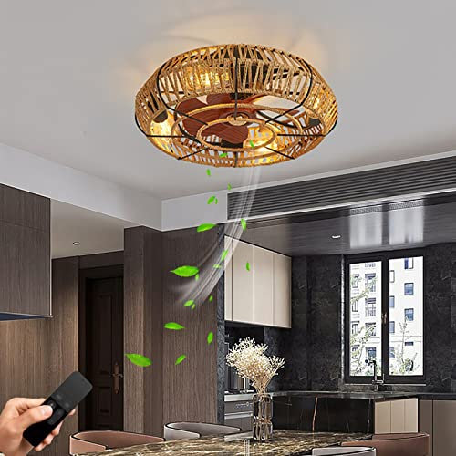 Ventilatore da soffitto Vintage con Luce,Ventilatori da soffitto industriali,Ventilatori da soffitto a LED con Telecomando Reversibile, temporizzazione, per Illuminazione Soggiorno Camera da Letto
