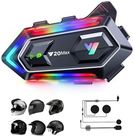 Motorradhelm Headset Bluetooth mit Mikrofon Motorrad Helm Kopfhörer Wireless Motorcycle Helmet Headset Nur für eine Person kabellose Freisprecheinrichtung wasserdicht Kopfhörer für Motorradfahren