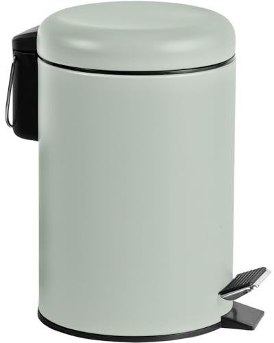 New Modern 3L Dome Pedal Bin Stylish And Sleek Design Ideal Choice To Help Keep Your Bathroom Tidy And Free From Rubbish Bathroom Decor (Sage) - N21
