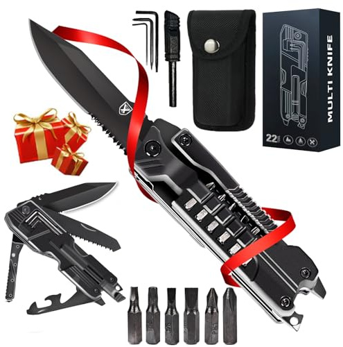 Geschenk für Männer Multitool Taschenmesser 21 in 1, Multifunktionsmesser | Jahrestag Geschenk Geburtstagsgeschenk für Ihn Papa Partner Ehemann, Multitool mit Zange Flaschenöffner für Outdoor Camping