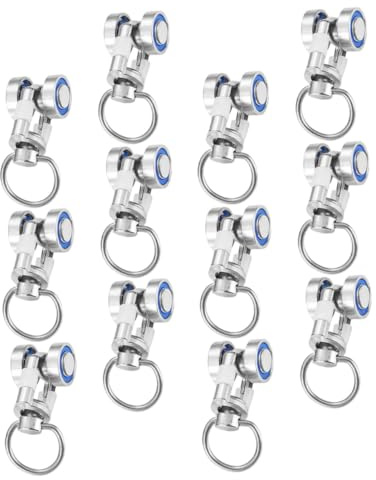 Garneck 12St Zubehörrollen für Vorhänge Fenstervorhangschiene Rollhaken für Vorhangschienen Vorhang Laufräder Metallische Vorhangrollen flaschenzug gardinen Gleitrad Vorhangläufer