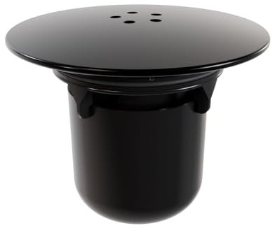 SVNR Shower Drain Cover, Drain Cover Trap Cover Replacement, Metal Shower Trap Removable Top Shower Waste Trap Cover Fast Flow, 304 Stainless Steel (Black)