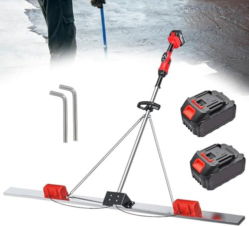Concrete Screed Vibration Set, Concrete Finishing Vibra Tool With Lithium Battery, 59 Blade Bull Float Finisher Set For Quick And Easy Concrete Finishing(2battery,1.5M)